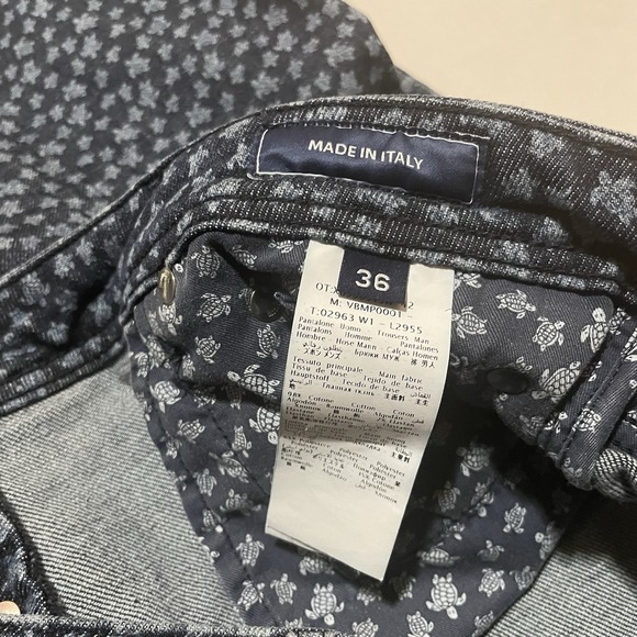 VILEBREQUIN Button Fly Trousers Italy Mens Size 36 X 36 Slim Straight AOP Navy - Picture 7 of 10